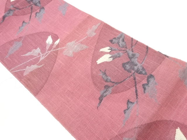 JAPANESE NAGOYA OBI FOR SUMMER / TSUMUGI / WOVEN FLOWER